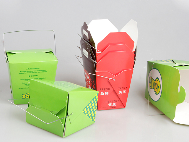 Portable square bottom noodle box