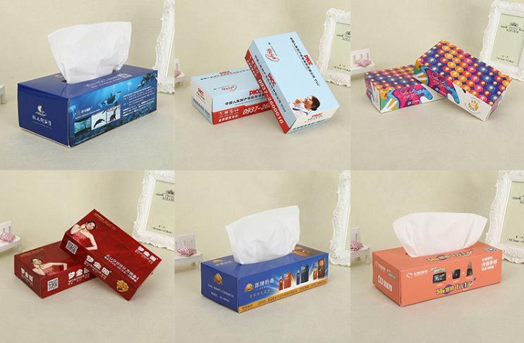 Boxed advertising tissues